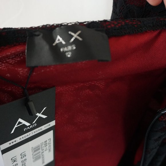 Ax Paris Lace Strappy Bodycon Dress - Black & Red - Picture 6 of 11